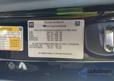 2023 Cadillac Escalade Sport Platinum z USA, uszkodzony, nr VIN 1GYS4GKT4PR191449